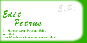 edit petrus business card